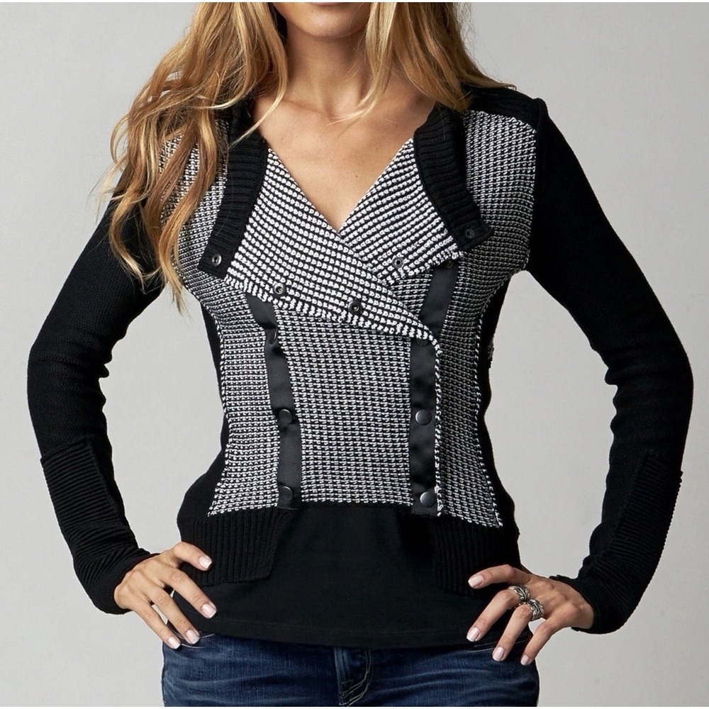 Fox Racing Fox Girl Drive Cardigan Black Large Black White Moto